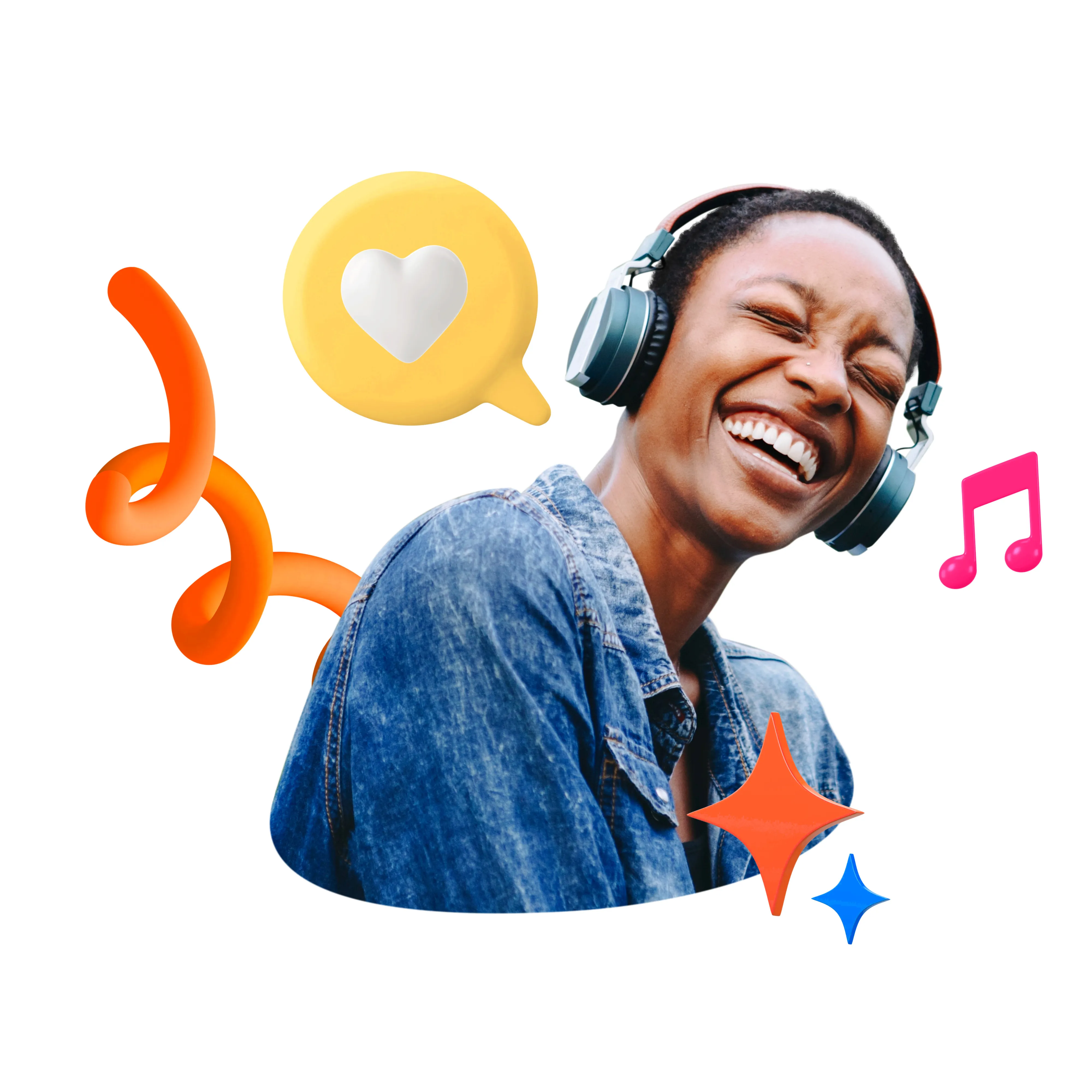 Happy content creator enjoying music while engaging with the creative ecosystem